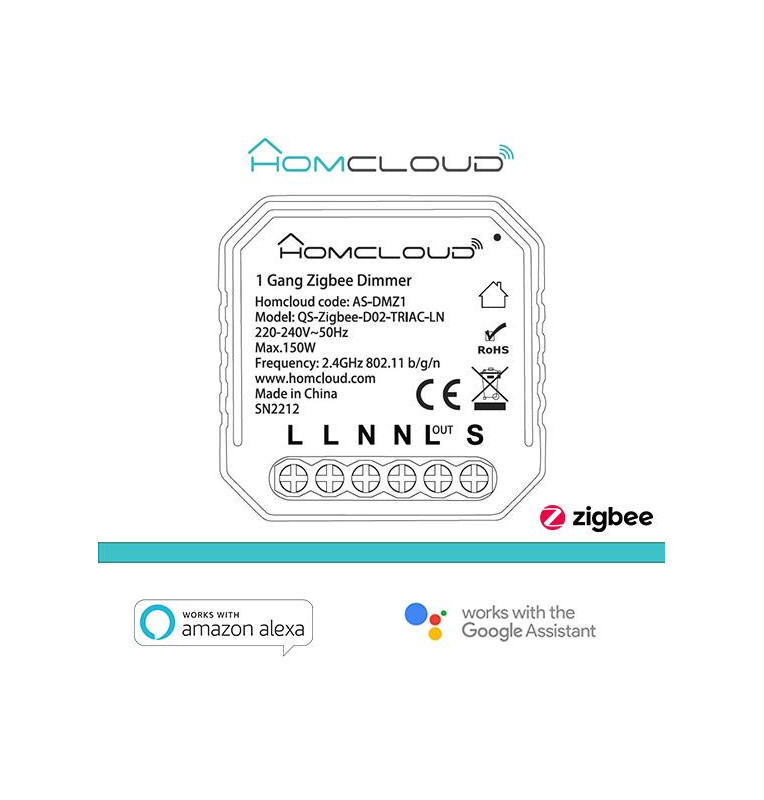 Modulo Dimmer 1CH Zigbee da incasso