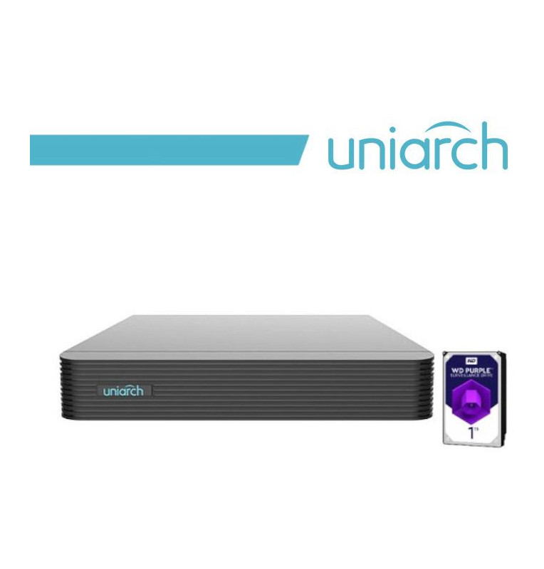 NVR Uniarch 10 Canali 8 Megapixel, senza PoE,1 HardDisk 1TB