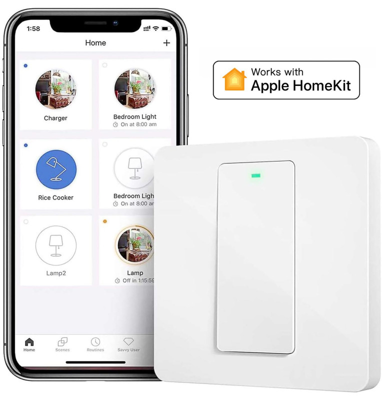 Meross Interruttore a parete Wi-Fi Smart - 220V / 1 WAY - Apple HomeKit