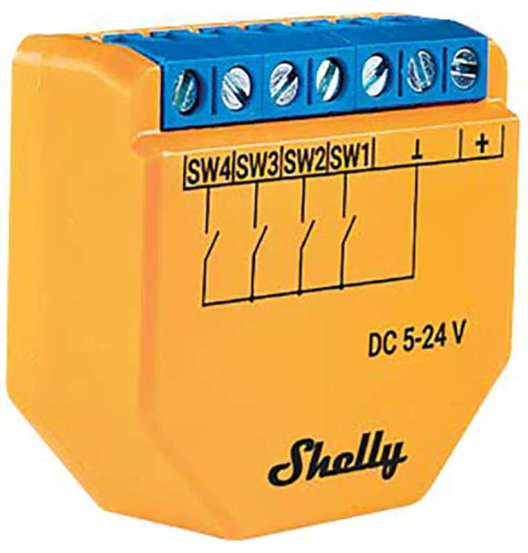 Shelly Plus I4 DC - Smart Control 4 input DC WiFi/BT