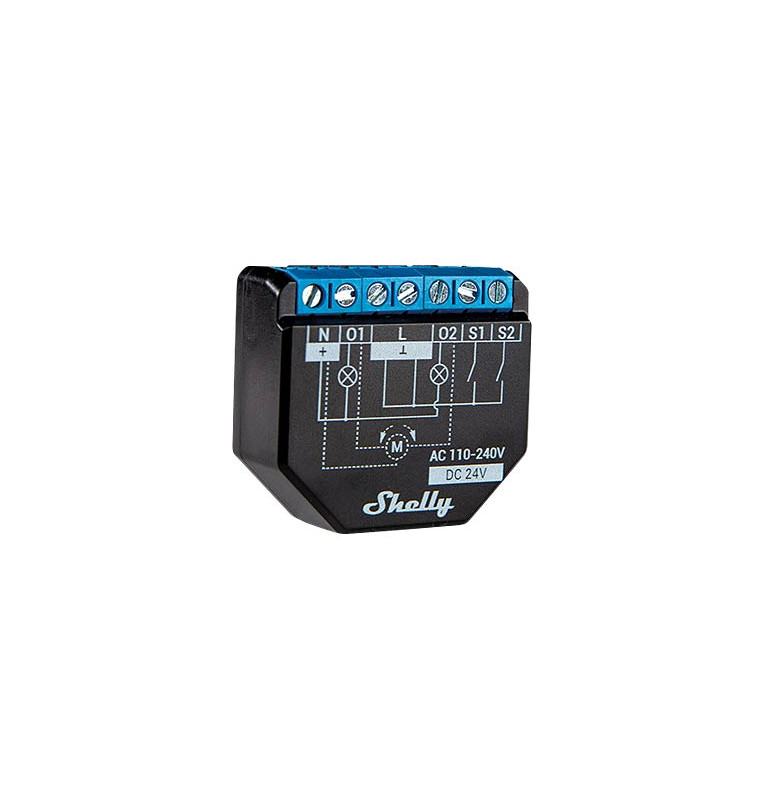 Shelly Plus 2PM - Smart Relay Tapparelle 16A AC/DC WiFi + PM