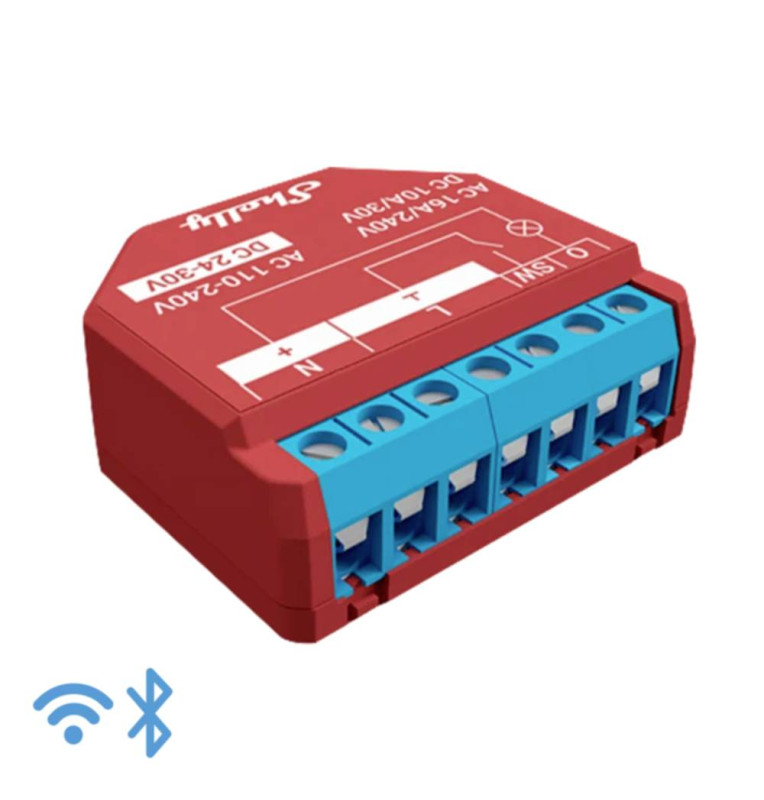 Shelly Plus 1PM - Smart Relay 16A  AC/DC WiFi/BT + PM