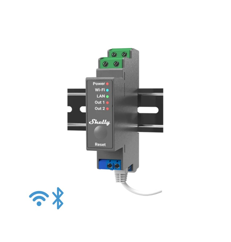 Shelly Pro 2 - IP Smart Relay DIN 2ch. LAN/WiFi/BT